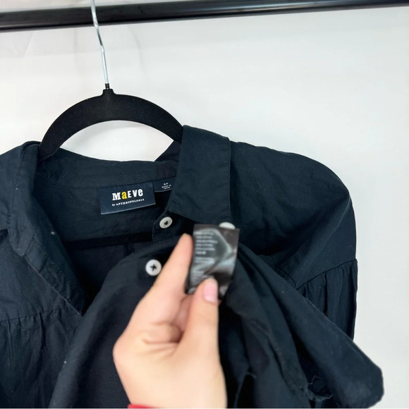 Maeve Button Up Long Sleeve Basic Cottagecore Full Length Top - Picture 5 of 5